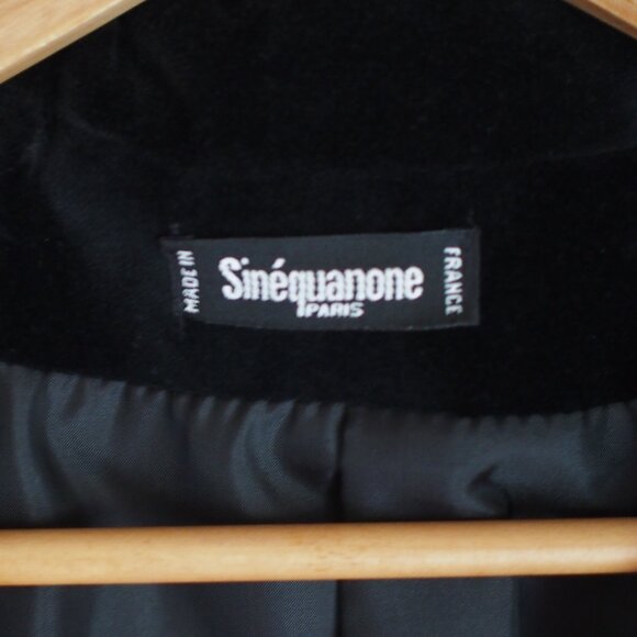 Sinéquanone Paris | Gorgeous Like NEW Velour Black Button-Up Coat - Picture 2 of 6